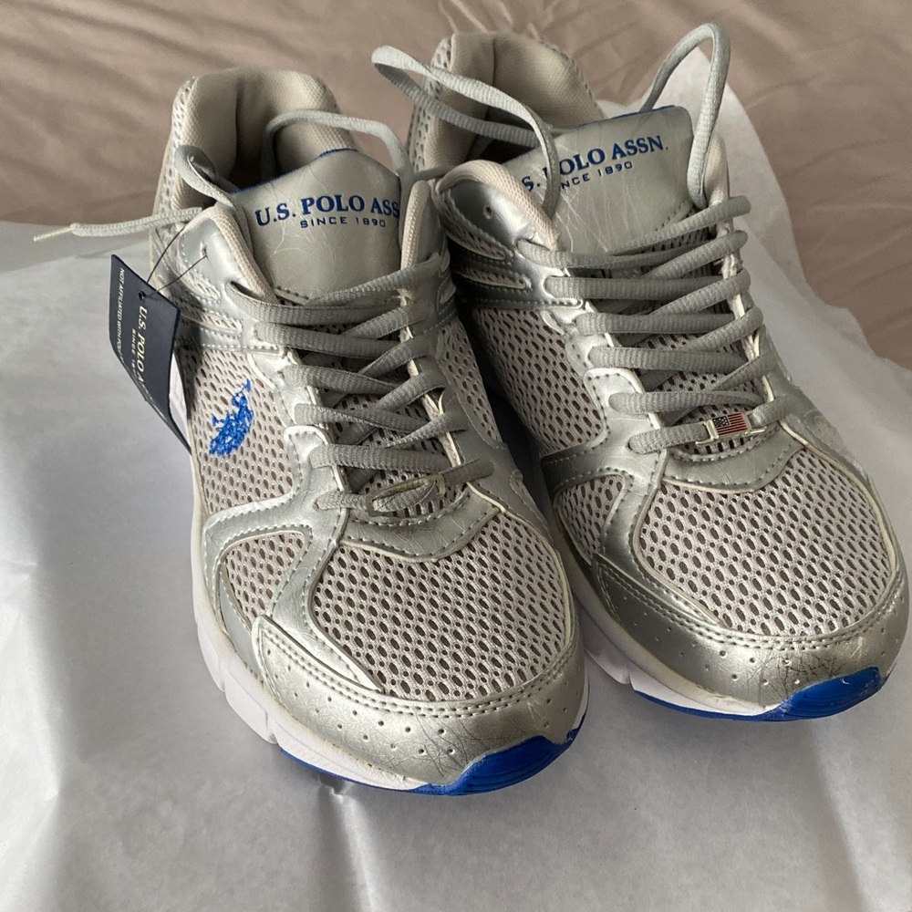 U.S. Polo Assn. Men's Silver and Blue Athletic Shoes Size 11